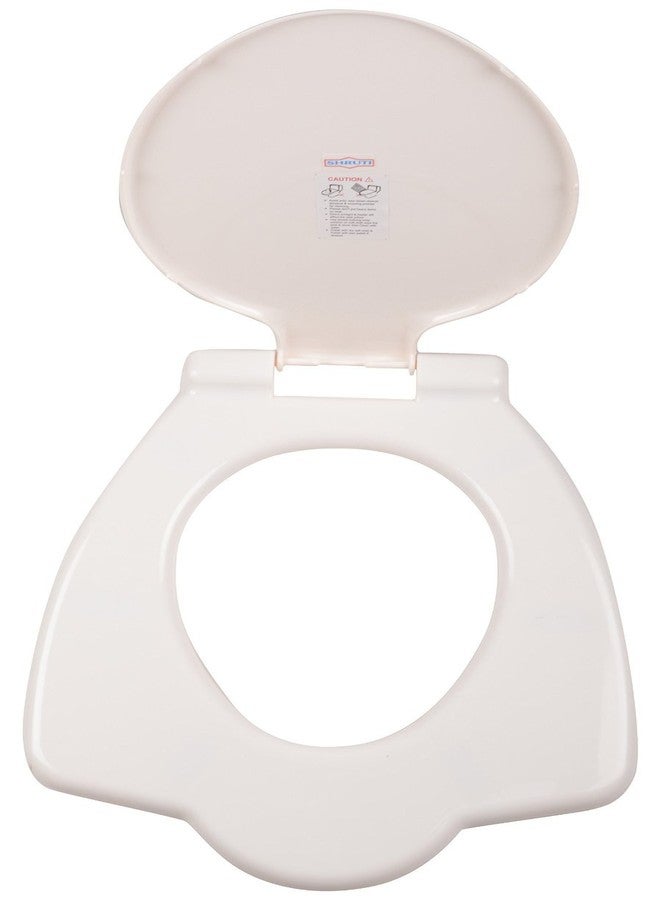 SHRUTI Pvc Anglo Indian Heavy Duty Toilet Commode Seat Cover- Ivory + Free SHRUTI Health Faucet ABS with Rubbit Cleaning System, With 1 Meter long Full Cp Pvc Flexible Tube and ABS Wall Hook (Chrome) - (2261Ivory,1175,1165) - Image 2
